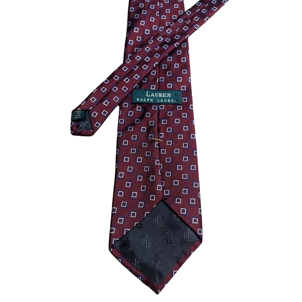 VTG LAUREN RALPH LAUREN Men's Tie‎ 100% Silk Brown Made in USA Classic Neckwear